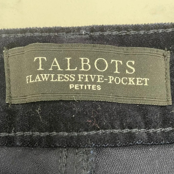 Talbots Flawless Five Pocket Petites Strght Leg Brushed Cotton Pants Navy Sz 12P - Picture 7 of 10